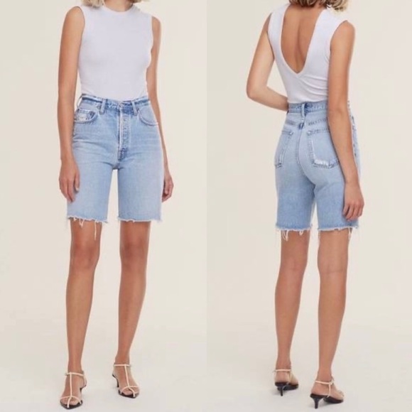 Agolde 90s Pinch Waist Ultra High Rise Straight Latitude Bermuda Shorts